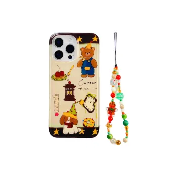 Sopi Acrylic Material Bear Puppy Bracelet Phone Cases Compatible With IPhone 16/15 Pro Max/Apple 13/14 Pro/Max