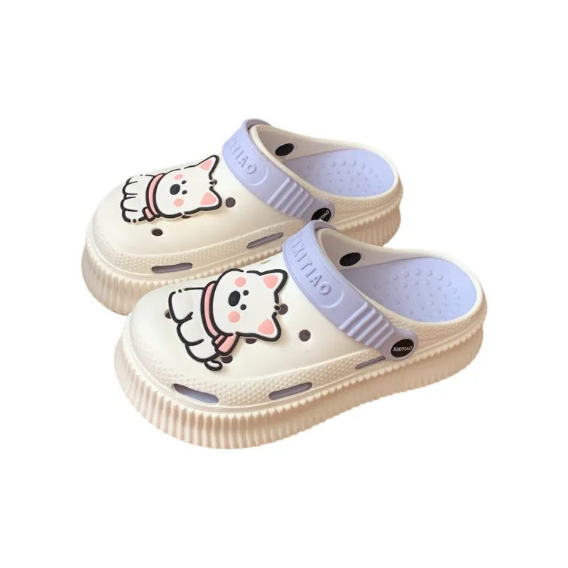 Thin Strips Slippers Women's, White+Egg Yolk-9