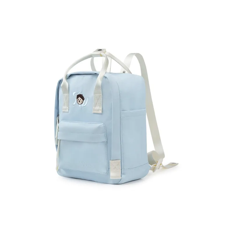 Teenie Weenie Fabric Backpack Unisex Cream Yellow/Sky Blue/Cherry Blossom Pink/Beige Apricot-4