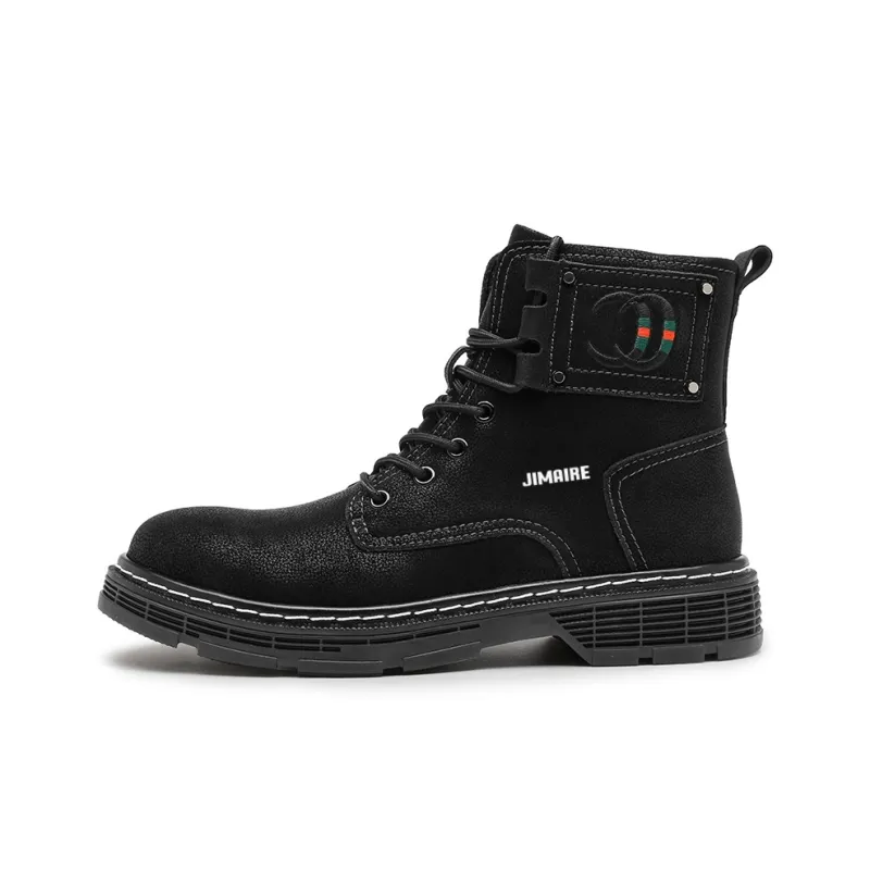 King Jinmai Ankle Boots Short Martin Boot Men's Black-0