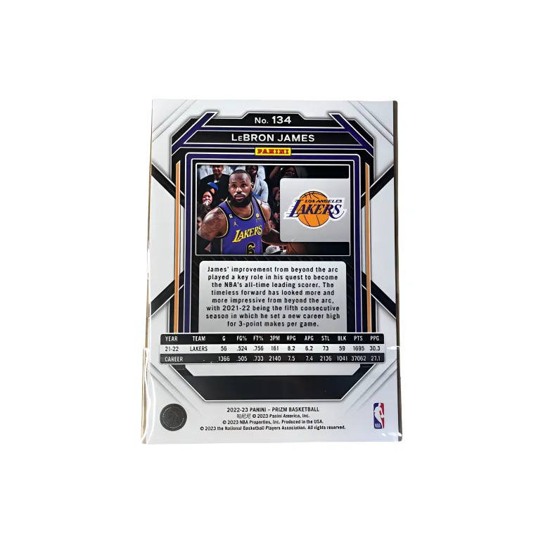 PANINI LeBron James 2022 2023 Season Lakers Prizm Collection Regular Base Player Card Sports Cards 1 Pc-1