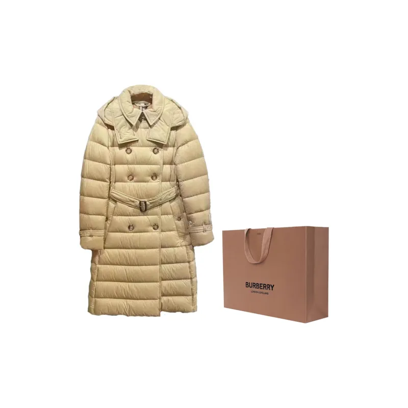 Burberry Arniston Hooded Puffer Long Down Jacket Honey-6