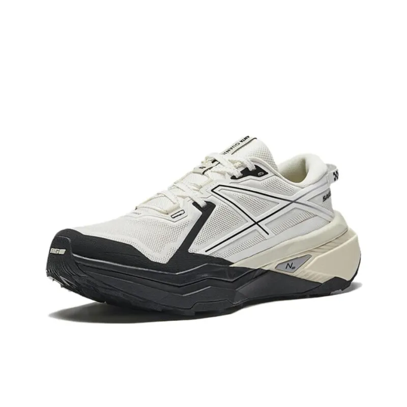 Anta Hunter Fury 2 Slip Resistant Cushioning Wear Resistant Low Top Trail Running Running Shoes Men's White Gray Black-1