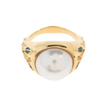 CASABLANCA Faux Pearl Signet Ring