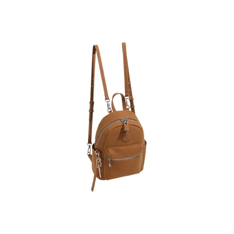 OCTSUI Synthetic Leather Backpack Women's Yellow Brown/Gray-2