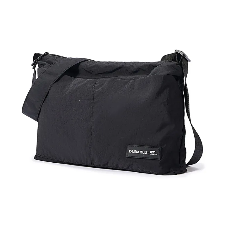 Dubaolu Fabric Shoulder Bag Medium Size Unisex Black/Curry-7