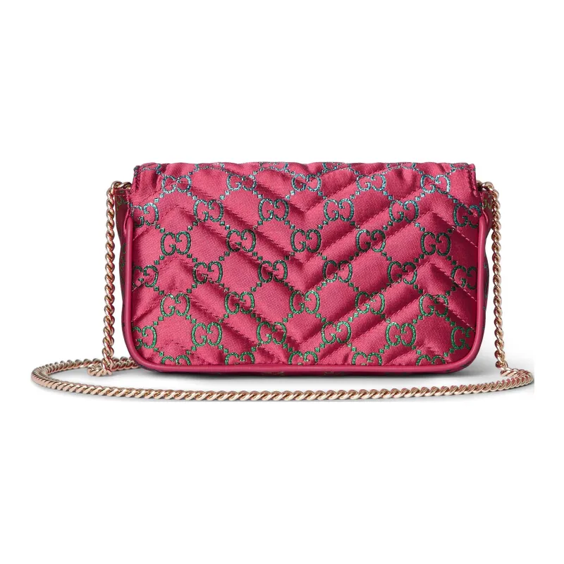 GUCCI GG Marmont Canvas Shoulder Bag Extra Mini Women's Pink-3