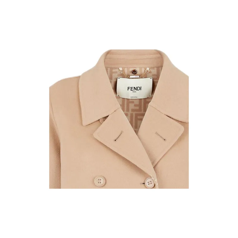 FENDI Coats Women's Beige-3