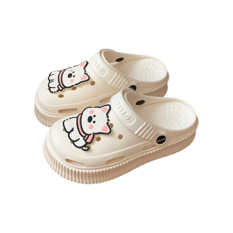 Thin Strips Slippers Women's, White+Egg Yolk-5
