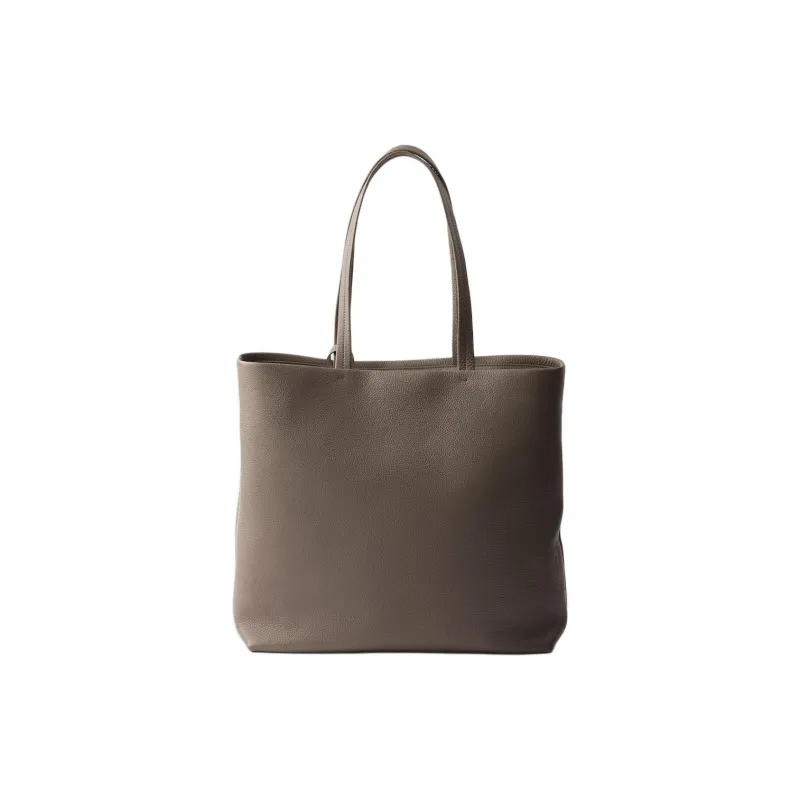 PRADA Calfskin Tote Bag Shopping Bag Shoulder Bags Women's Gray Brown-2