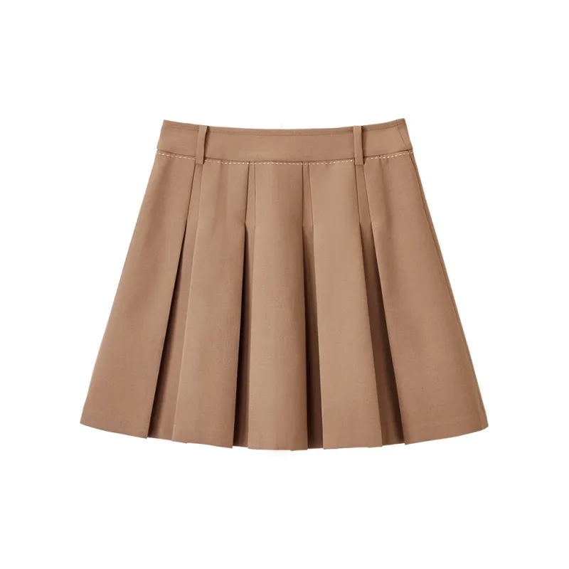XIANGYING Casual Short Skirts Women's Camel-1
