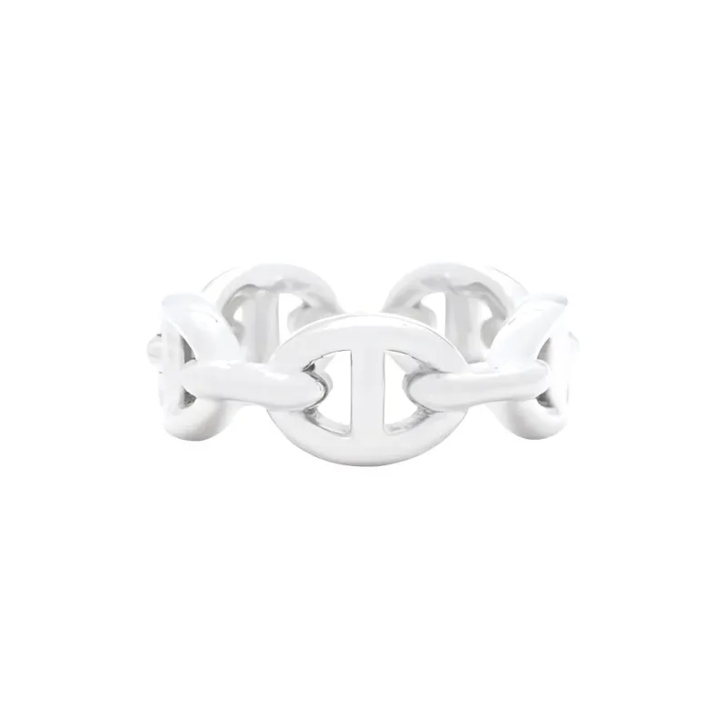 HERMES 925 Sterling Silver Rings Women's White-0