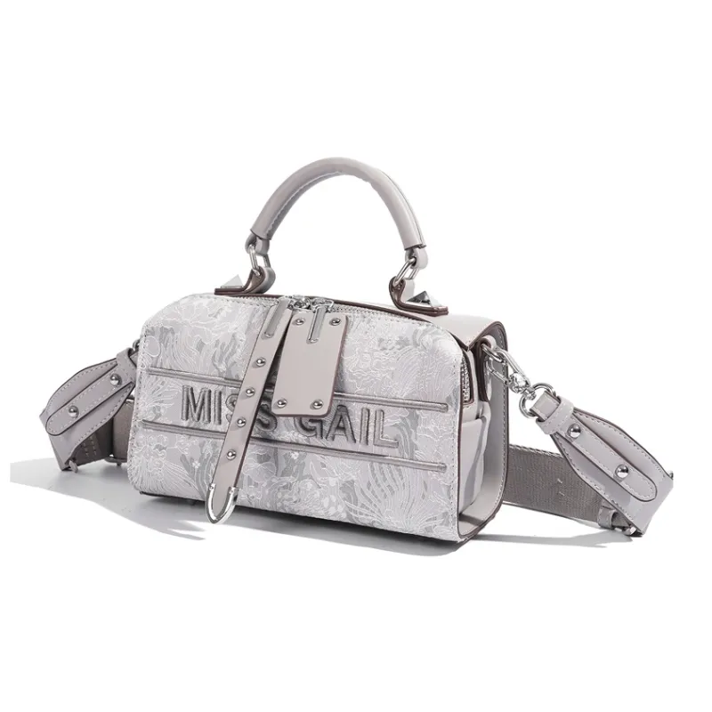 MISS GAIL Synthetic Leather Shoulder Bag, Crossbody Bag, Handbag Regular Women's Pink/Gray-11