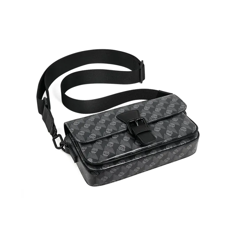 GUDI PVC Crossbody Bag Unisex Black-2