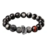 [Chinese Zodiac Tiger]Silver Sheen Obsidian Beaded Bracelet