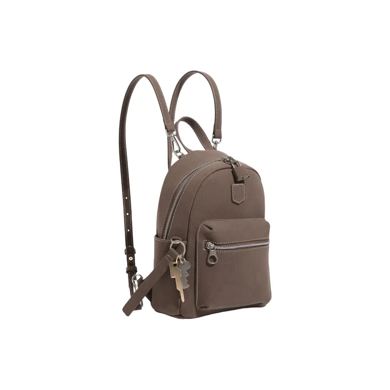 OCTSUI Synthetic Leather Backpack Women's Yellow Brown/Gray-6