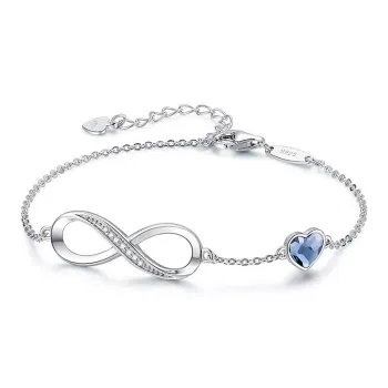 IWE S925 Silver/Synthetic Crystal Bracelets Women's