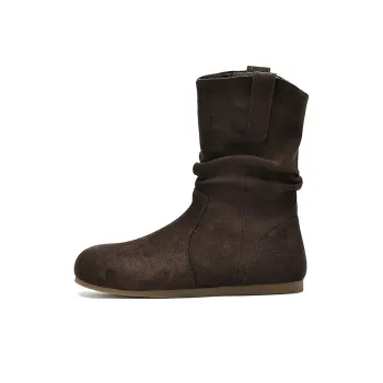 JOSINY Vintage Effortless Style Minimalist Style Versatile Stackable Boots Short Boots Women's Coffee