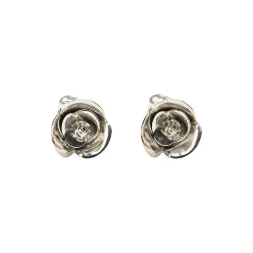 CHANEL Silver Clip-On Earrings Women's Silver