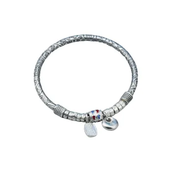 QINGFU Foot Silver 990 Bangles Women's