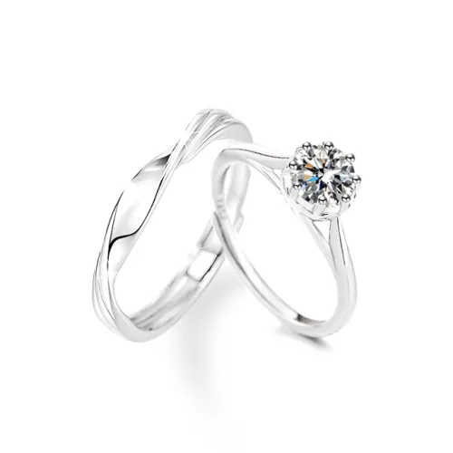 Onakiiko S925 Silver Moissanite Ring Gift Box Set Unisex