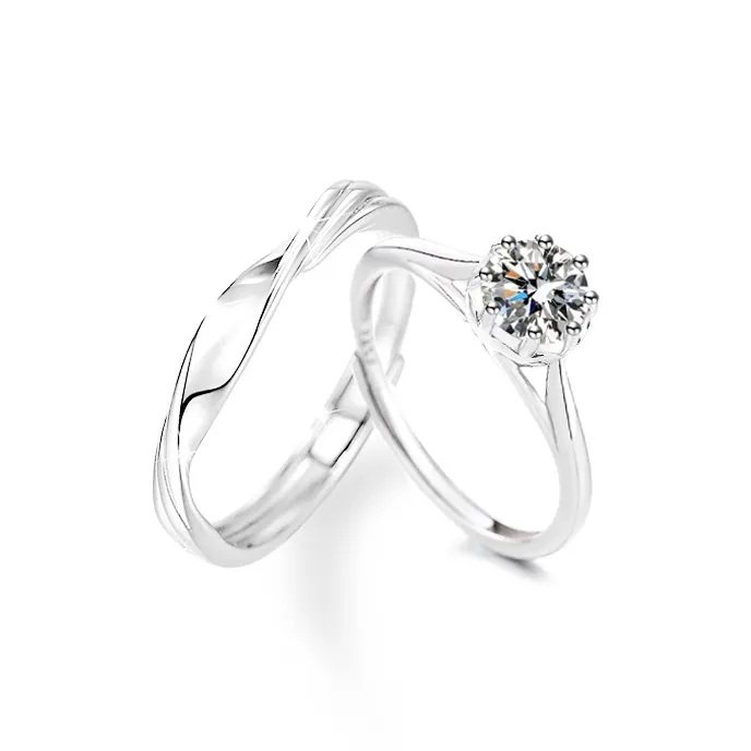 Onakiiko S925 Silver Moissanite Ring Gift Box Set Unisex-0