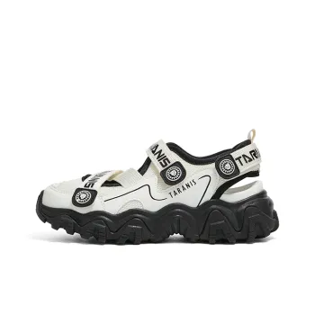 TARANIS Slip Resistant Cushioning Wear Resistant Low Top Kids' Running Shoes Star White/Knight Black Teenagers