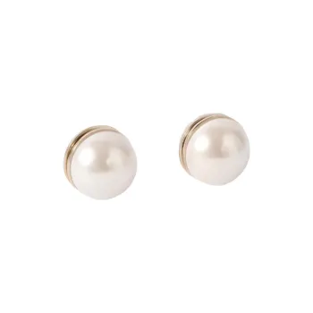 GUCCI Artificial Pearl Clip-On Earrings Women's White