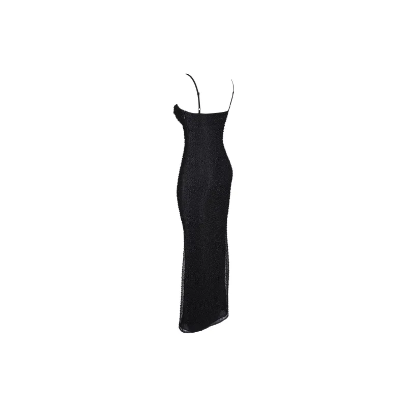 HOUSE OF CB Calla Slip Dress Women's BLACK/Black-2