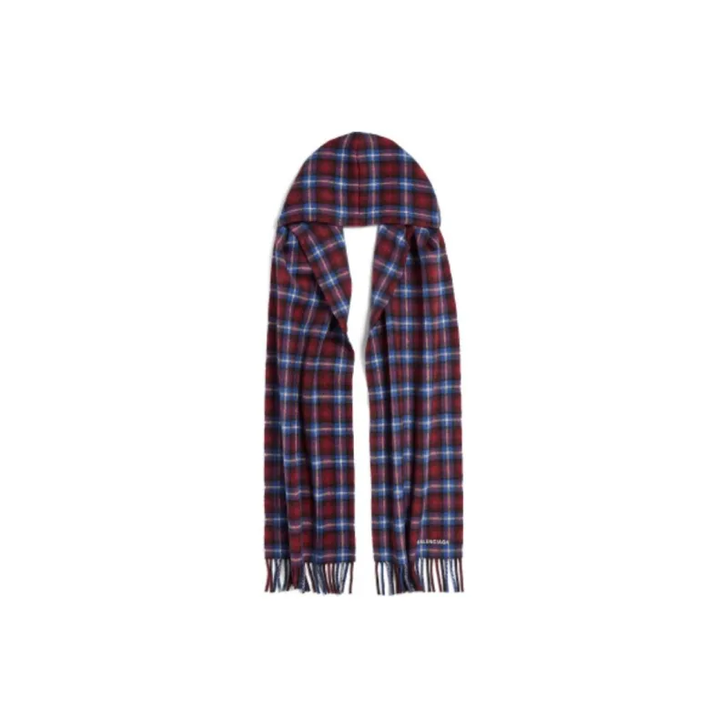 Balenciaga Wool Knit Scarves Unisex Red/Blue-0