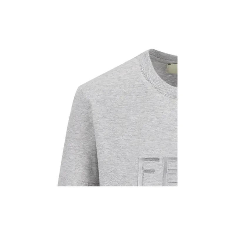 FENDI Logo Embroidered Crewneck T Shirt-4