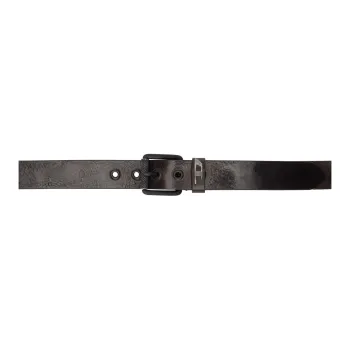 DIESEL Leather Metal Leather Belts Men's Brown Width 3CM