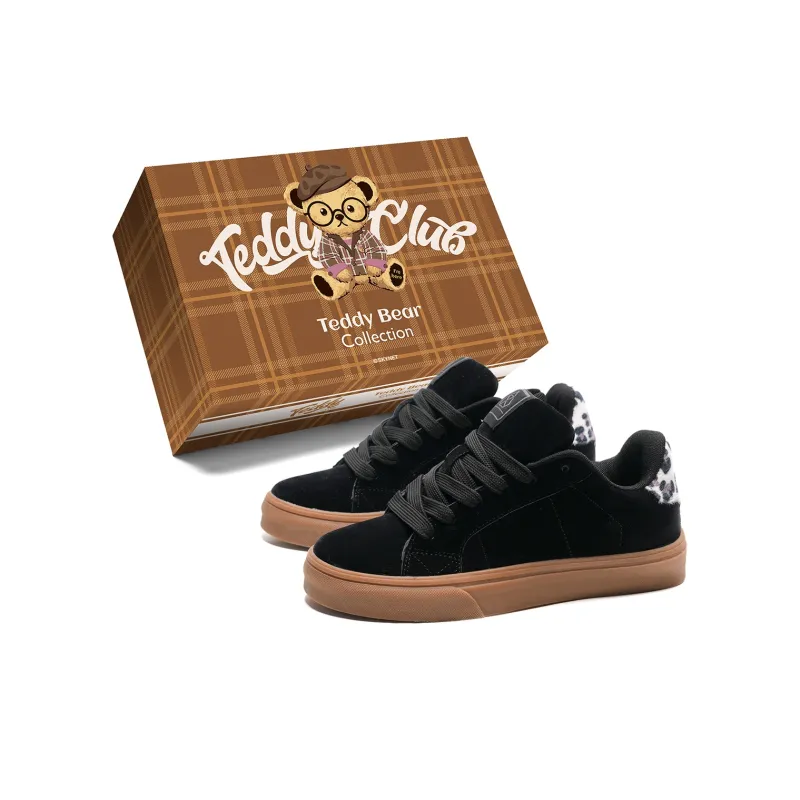 Teddy Bear Collection Coverage Abrasion Resistant Lightweight Low Top Skateboard Shoes Unisex-6