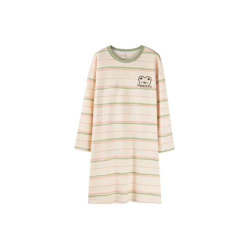 XIAFENYAN Nightgown Women's Apricot