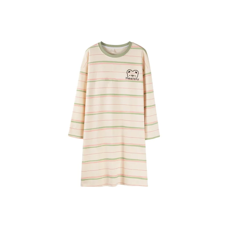 XIAFENYAN Nightgown Women's Apricot-0
