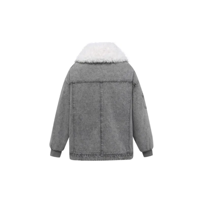 JAC FLEURANT Velvet feel Coat Women's Gray-1