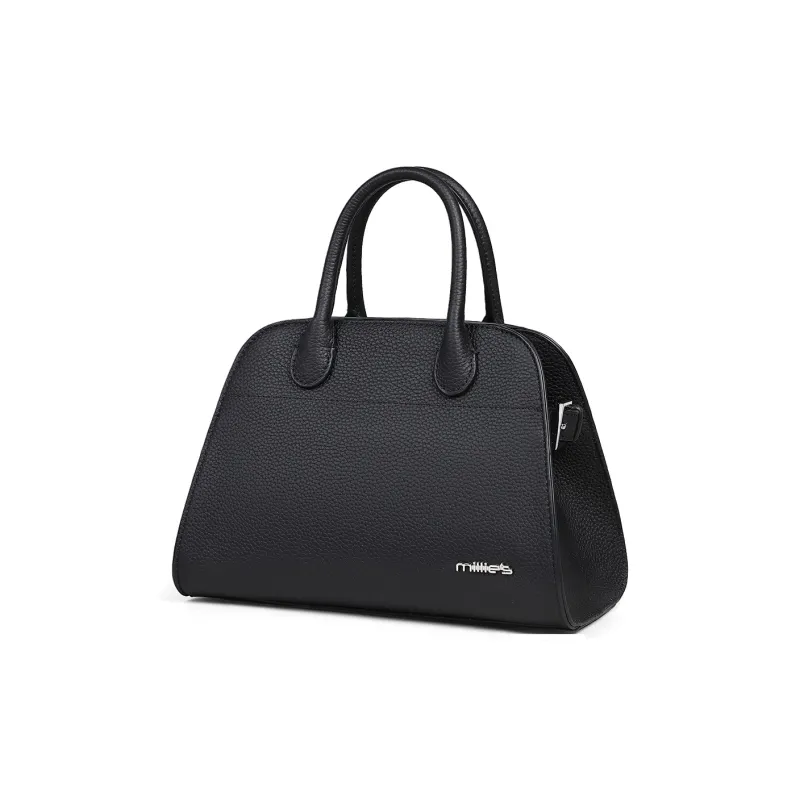 MILLIE'S Cow Leather Handbag, Shoulder Bag, Crossbody Bag, Tote Regular Women's Khaki/Black-7