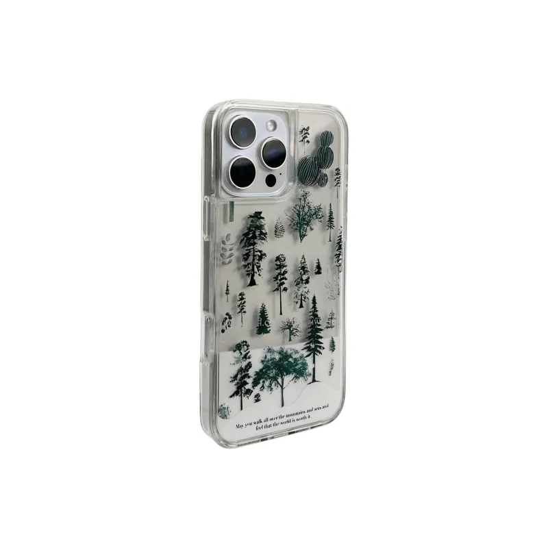 Sopi Acrylic Material Pine Snowflake Driftwood Phone Cases Compatible With IPhone 16/15 Pro Max/Apple 13/14 Pro/Max-1