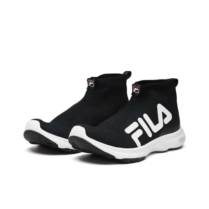 FILA Wear-resistant And Lightweight High-Top Running Shoes Women's Black-2
