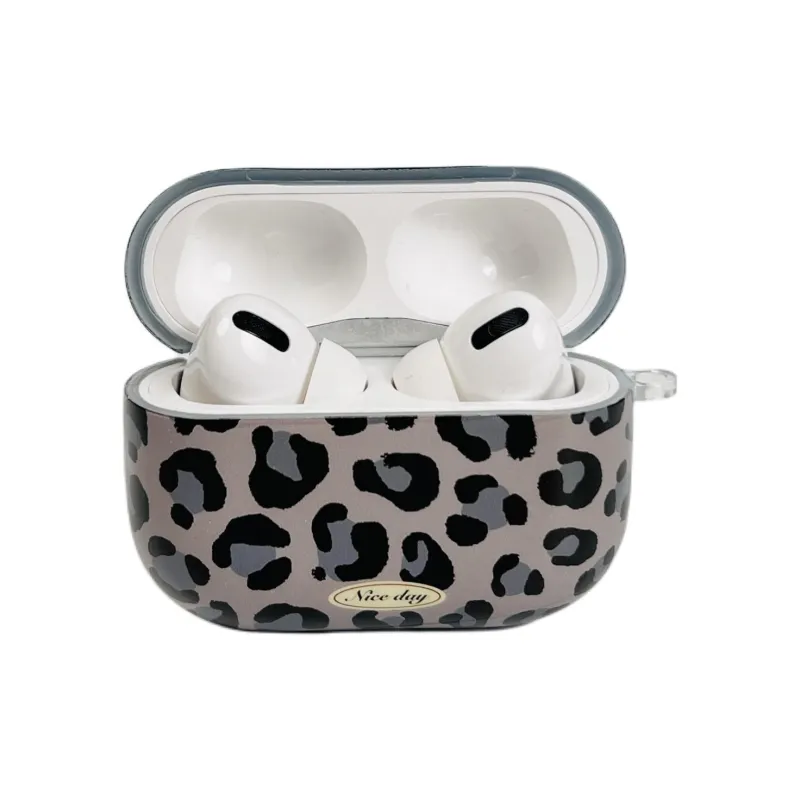 Sopi Compatibility Apple AirPods 4/2/3/4th Generation/AirPods Pro/Pro 2 TPU Black Brown Leopard Print Headphone Cases-3