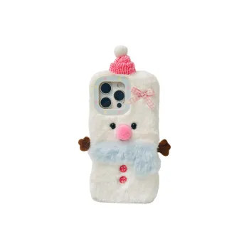 Wei Xin Plush Material Plush Snowman Eggplant Phone Cases Compatible With IPhone 16/15 Pro Max/Apple 13/14 Pro/Max