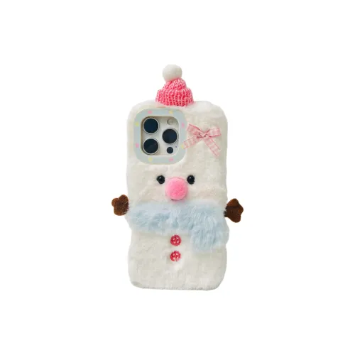 Wei Xin Plush Material Plush Snowman Eggplant Phone Cases Compatible With IPhone 16/15 Pro Max/Apple 13/14 Pro/Max