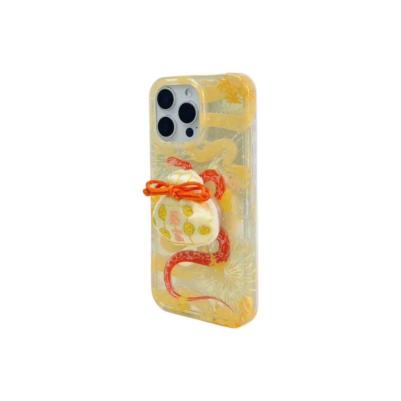 Wei Xin Acrylic Material Snake Year Charm Stand Phone Cases Compatible With IPhone 16/15 Pro Max/Apple 13/14 Pro/Max-10
