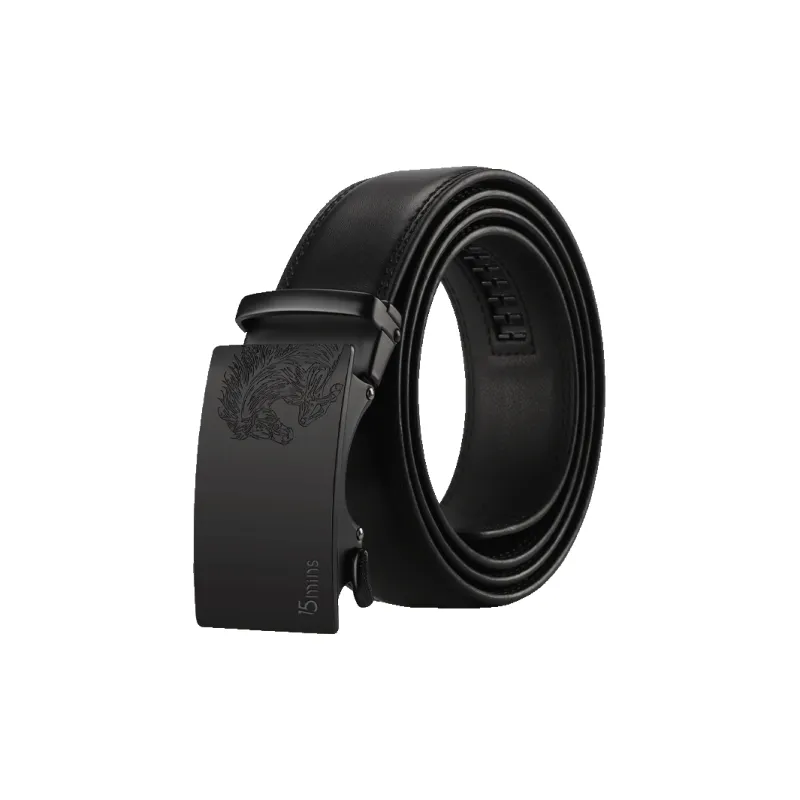 15 MINS Cow Split Leather Belts Men's Width 3.5cm-0