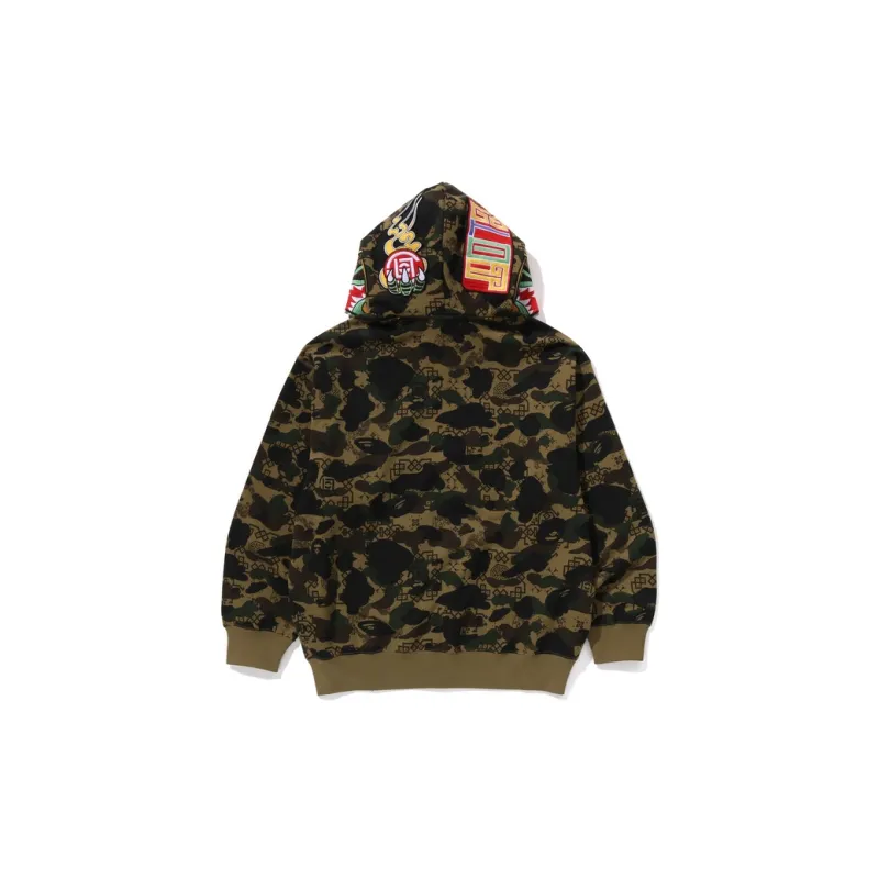 Bape X Clot Camo Shark Full Zip Hoodie-2
