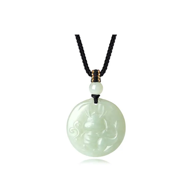 QIANCHANG Hetian Jade Necklaces Pale Greenish White Jade Women's-8