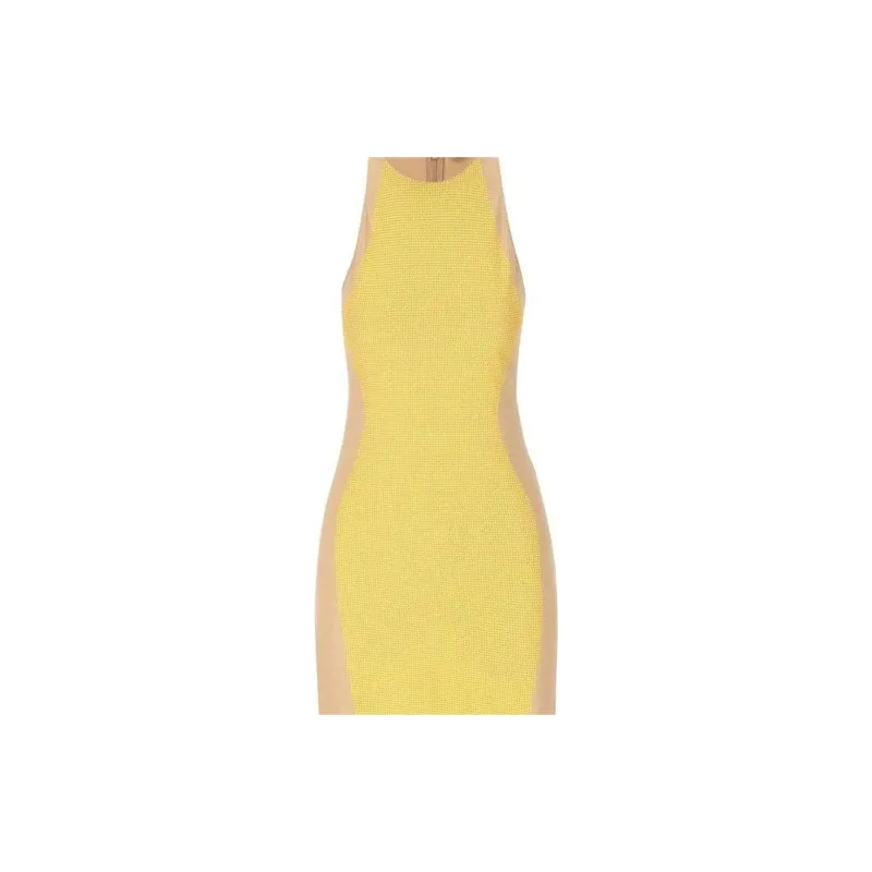 FENDI Sleeveless Dress Women's Yellow-3