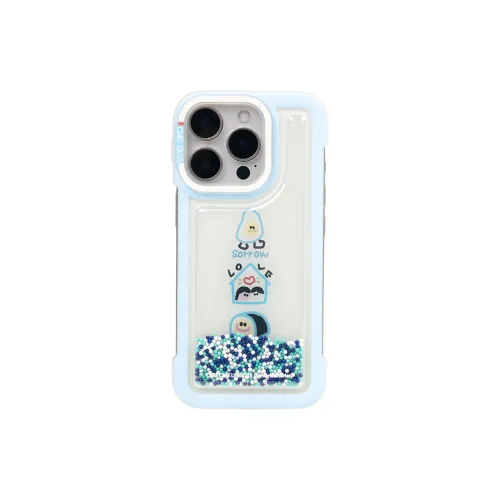 CARECASE TPU Material Blue Line Drawing Rimless Bubbles Bead Phone Case Compatible With Apple IPhone 16 15 14 Pro Max