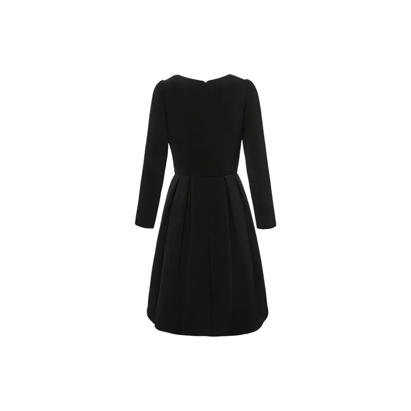 MeetMetro A Line Skirt Dress Black-1
