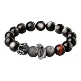 [Chinese Zodiac Rat]Silver Sheen Obsidian Beaded Bracelet